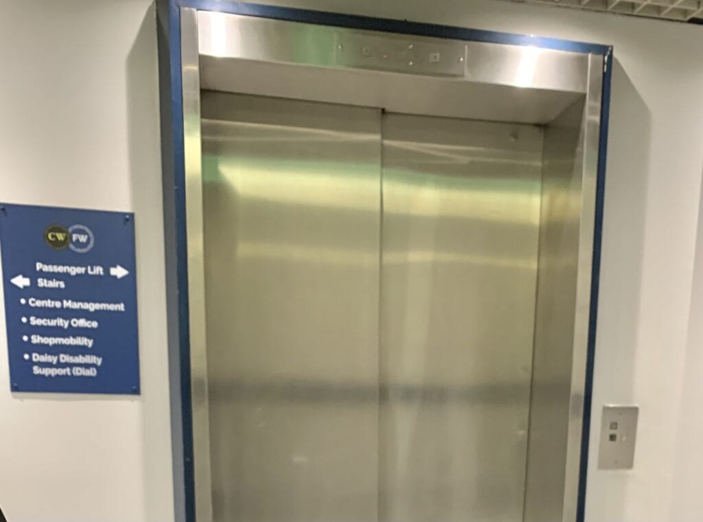 passenger used to access Level 6 for ShopMobility Worcester.